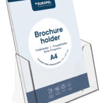 EUROPEL tafel-brochurehouder, A4 staand, 1 vak, glashelder