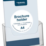 EUROPEL tafel-brochurehouder, A4 staand, 1 vak, glashelder