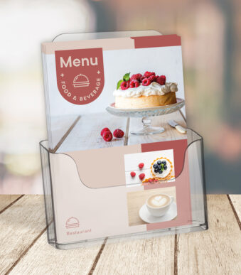 EUROPEL tafel-brochurehouder, A4 staand, 1 vak, glashelder