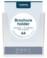 EUROPEL wand-brochurehouder, A4 staand, 1 vak, glashelder