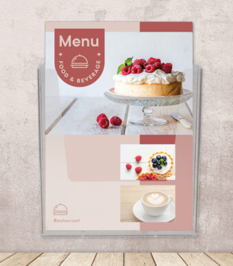 EUROPEL wand-brochurehouder, A4 staand, 1 vak, glashelder