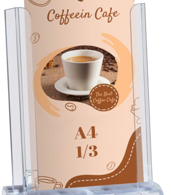 EUROPEL brochurehouder voor op tafel, verstelbaar, 1 vaks, glashelder