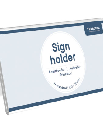EUROPEL tafel-naambordje, 150 x 70 mm, dakvorm