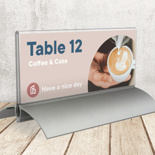 EUROPEL tafel-naambordje, 61 x 150 mm, aluminiumsokkel