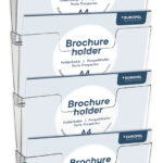 EUROPEL wand-brochurehouder, A4 liggend, 4 vakken, glashelder