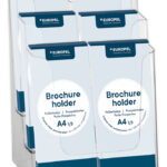 EUROPEL tafel-brochurehouder, 1/3 DIN A4, 6 vakken, glashelder