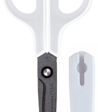 PLUS JAPAN universele schaar FITCUT CURVE Fluor, grijs/wit