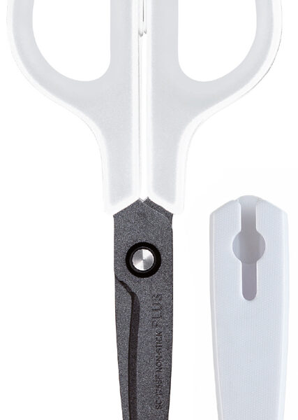 PLUS JAPAN universele schaar FITCUT CURVE Fluor, grijs/wit