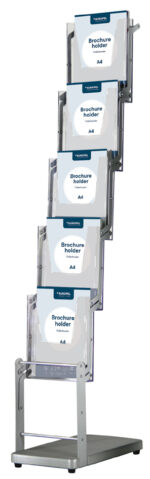EUROPEL brochurestandaard met voetplaat, 5 x DIN A4, opvouwbaar