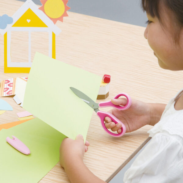 PLUS JAPAN kinder-knutselschaar FITCUTCURVE KIDS, rond, rose