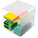 deflecto organisatiebox Cube, 2 vakken, glashelder