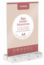 EUROPEL tafelstandaard, DIN A4 staand, polystone wit