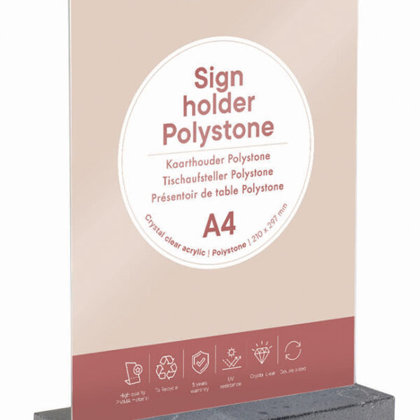 EUROPEL tafelstandaard, DIN A4 staand, polystone antraciet