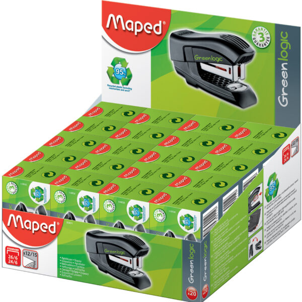 Maped nietmachine Mini standaard Greenlogic, zwart, 20 stuks in display