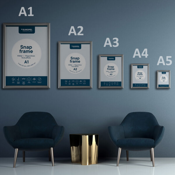 Europel Premium Posterlijst, A4-formaat, 25 mm, zilver geanodiseerd