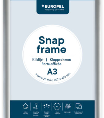 Europel Premiumlijst voor Posters, A3-formaat, 25 mm, Geanodiseerd Zilver