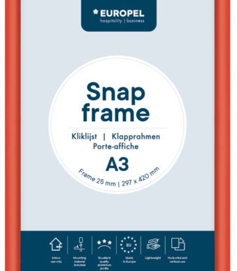 Europel premium affichemlijn, A3-formaat, 25 mm, rood