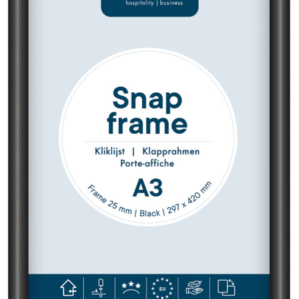Uitstekende premium-posterlijst, A3-formaat, 25 mm breed, zwart