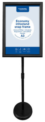 EUROPEL - Infostandaard ECONOMY - Inclusief posterkader A3 - Zwart