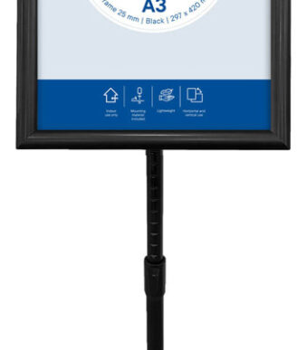 EUROPEL - Infostandaard ECONOMY - Inclusief posterkader A3 - Zwart