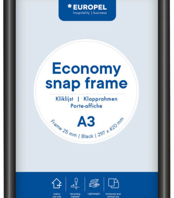 EUROPEL - Posterframe Economy - Formaat A3 - 25 mm - Zwart