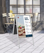 EUROPEL stoepbord CLASSIC, A1, zilver