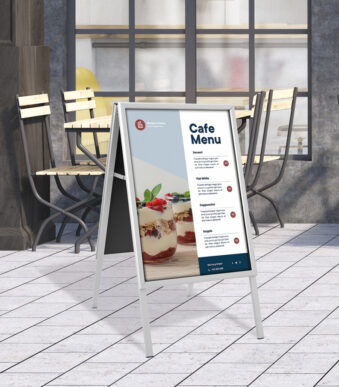 EUROPEL stoepbord CLASSIC, A1, zilver