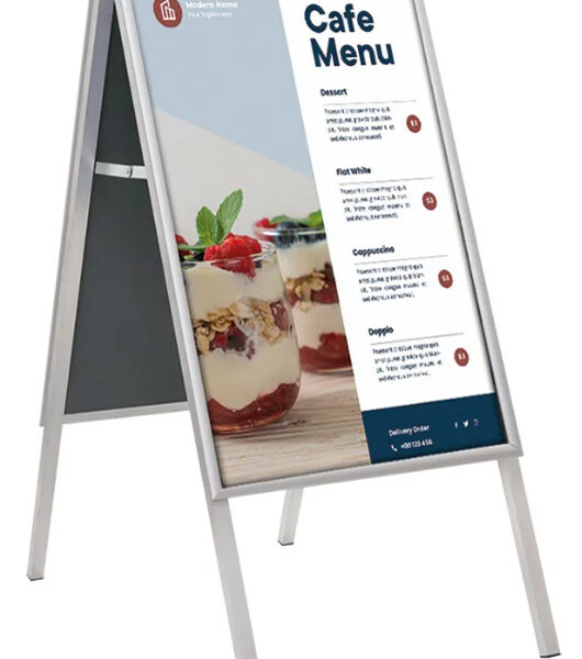 EUROPEL stoepbord CLASSIC, A1, zilver