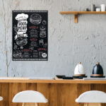 EUROPEL krijtbord zonder lijst, 500 x 700 mm, zwart