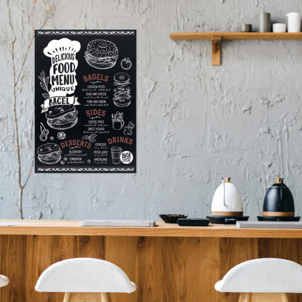 EUROPEL krijtbord zonder lijst, 500 x 700 mm, zwart