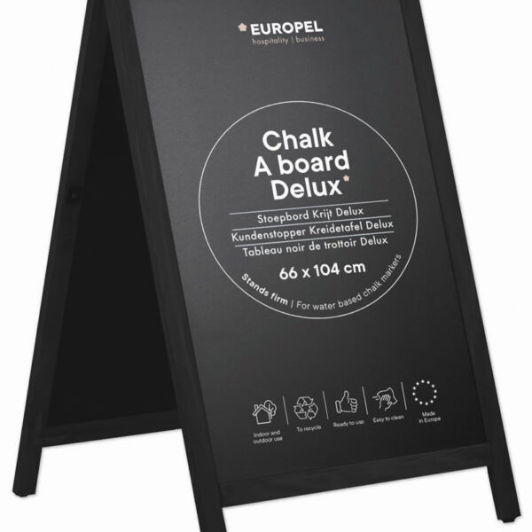 EUROPEL klantenstopper DELUXE, 660 x 1.040 mm, zwart