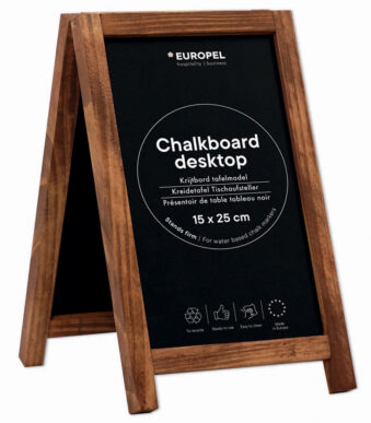EUROPEL krijtbord tafelmodel, Mini stoepbord, naturel