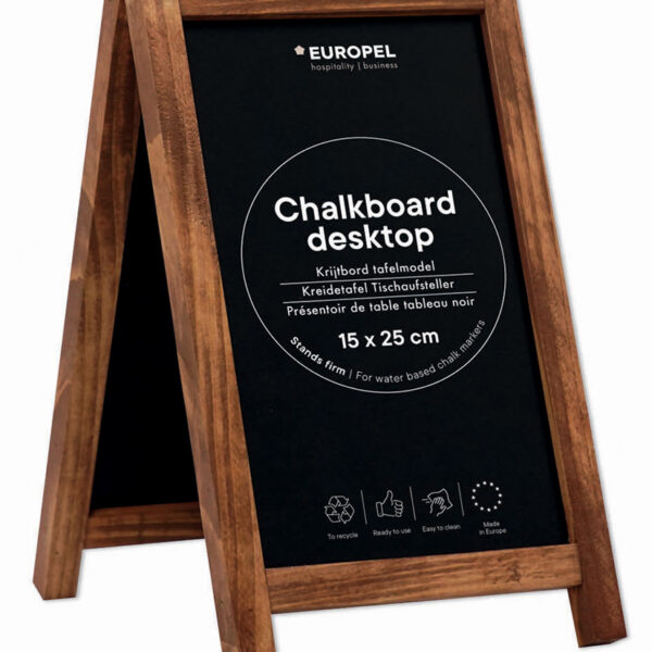 EUROPEL krijtbord tafelmodel, Mini stoepbord, naturel