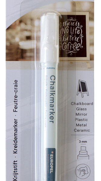 EUROPEL krijtmarker 3 mm, op blister, wit