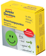 AVERY markeringspunten, Gezicht positief, rond 19 mm, groen, permanent