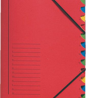 LEITZ sorteermap, DIN A4, karton, 12 vakken, rood