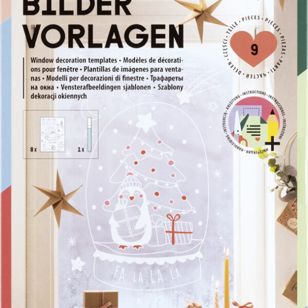 Krijtsjablonen voor winters raambehang