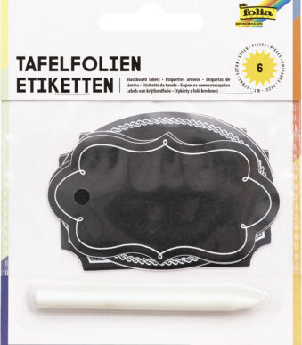 Tafelstickers met krijtpen, zwart