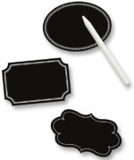Tafelstickers met krijtpen, zwart