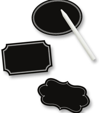 Tafelstickers met krijtpen, zwart