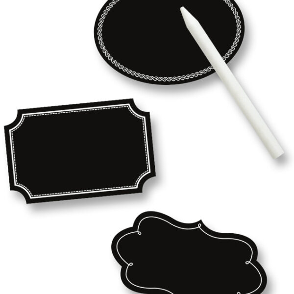 Tafelstickers met krijtpen, zwart