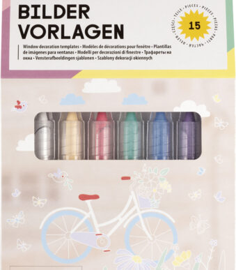 Raamtekening sjablonen 'BLOOM & GROW' - Premium