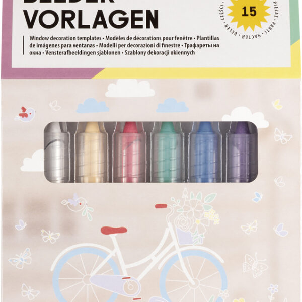 Raamtekening sjablonen 'BLOOM & GROW' - Premium