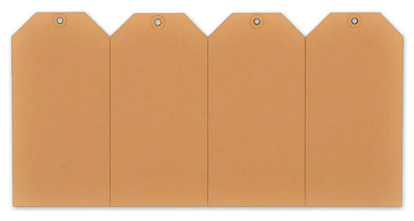 rillprint hanglabel, 25 x 50 mm, kraft bruin