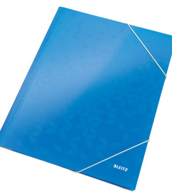 LEITZ hoekspanmap WOW, DIN A4, karton, blauw-metallic