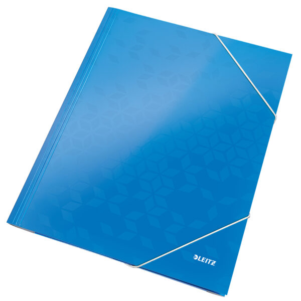 LEITZ hoekspanmap WOW, DIN A4, karton, blauw-metallic