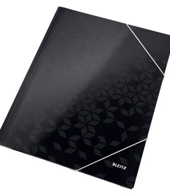 LEITZ hoekspanmap WOW, DIN A4, karton, zwart