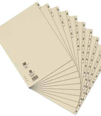 ELBA scheidingsbladen, 2-zijdig bedrukt, chamois, 240 x 300 mm