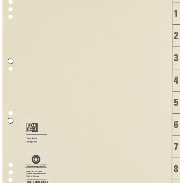 Oxford scheidingsbladen, 2-zijdig bedrukt, chamois, 240 x 300mm