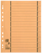 ELBA scheidingsbladen met perforatie, DIN A4 overbreed, geel
